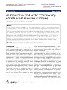An improved method for the removal of ring artifacts in high resolution CT imaging