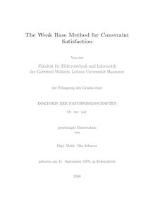 The weak base method for constraint satisfaction [Elektronische Ressource] / von Ilka Schnoor