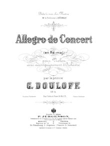 Partition de piano, Allegro de concert, Op.4, D major