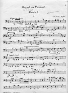 Partition basson 2, violoncelle Concerto, Koncert pro violoncello a orchestr