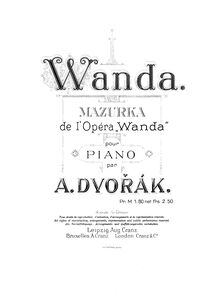 Partition complète, Vanda (opéra), B.55, Dvořák, Antonín