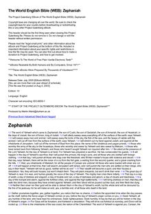 The World English Bible (WEB): Zephaniah