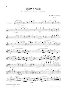 Partition complète et parties, Romance, Op.27, Saint-Saëns, Camille