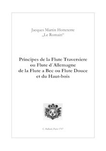 Partition Complete Book, Principes de la flûte Traversiere, de la flûte a Bec, et du Haut-bois