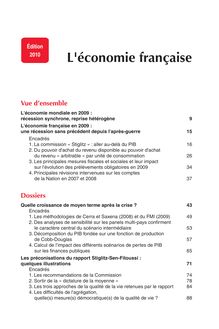 Sommaire - L économie française - Comptes et dossiers - Insee Références - Édition 2010