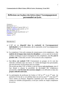 Communication de Gilbert Guinez IPR de Lettres Strasbourg mai