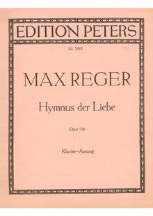 Partition Front et back cover (color scan), Hymne der Liebe, E major