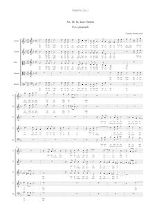 Partition Vocal score, Te Jesu Christe, Ecco piegando, Monteverdi, Claudio