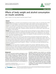Effects of body weight and alcohol consumption on insulin sensitivity