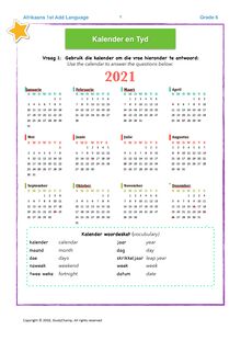 Grade 6 Afrikaans: Kalender & Tyd