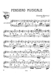 Partition No.1 Pensiero musicale, Tre Pezzi, Op.33, Martucci, Giuseppe