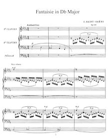 Partition complète, Fantaisie, Op.101, D♭ Major, Saint-Saëns, Camille