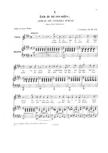 Partition , Loin de toi ces voiles, 5 Melodies, chansons, Op.23