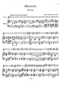 Partition , Marsch - partition de piano, 16 Compositions, Sechzehn Compozitionen für Violine mit Klavierbegleitung in 4 Abstufungen