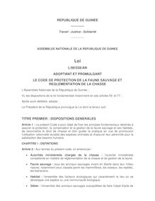 REPUBLIQUE DE GUINEE L/99/038/AN ADOPTANT ET PROMULGANT LE CODE DE  ...
