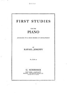 Partition , partie 1, First études pour pour Piano, First Studies for the Piano: Advancing to a High Degree of Development