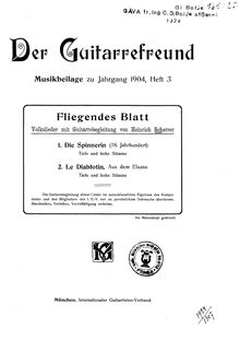 Partition complète, Fliegendes Blatt Volkslieder, Scherrer, Heinrich