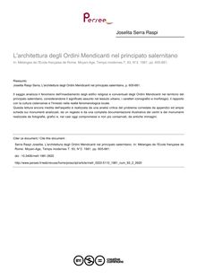 L architettura degli Ordini Mendicanti nel principato salernitano - article ; n°2 ; vol.93, pg 605-681