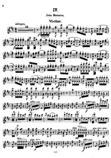 Partition , Jota Navarra - partition de violon, Spanish Dances, Op.22