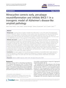 Minocycline corrects early, pre-plaque neuroinflammation and inhibits BACE-1 in a transgenic model of Alzheimer s disease-like amyloid pathology