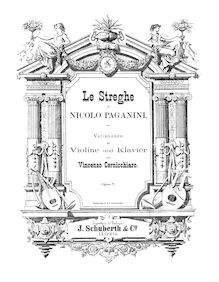 Partition violon et partition de piano, La Streghe, Op.8, Witches Dance Hexentanz Le Streghe