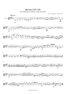 Partition viole de gambe (avec useful page-turns), clarinette quintette