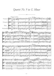 Partition complète, corde quatuor No. 9 en G minor, D.173, Schubert, Franz par Franz Schubert