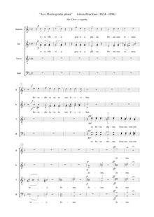 Partition complète, Ave Maria, WAB 6, F major, Bruckner, Anton