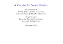 A Calculus for Secure Mobility