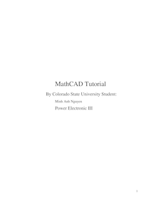 MathCAD Tutorial
