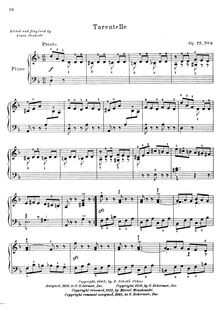 Partition No.6 - Tarentelle, 10 Pièces mignonnes, Op.77, Moszkowski, Moritz