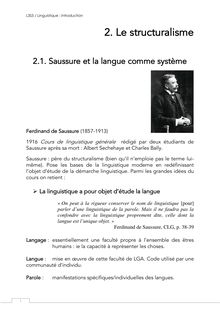 Saussure et la langue