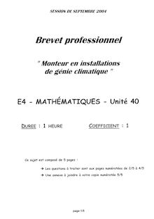Bp gclim mathematiques 2004