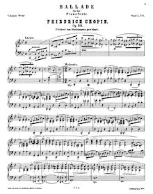 Partition Ballade par Frédéric Chopin