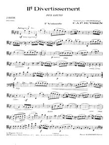 Partition de violoncelle, Baryton Trio, D major, Haydn, Joseph