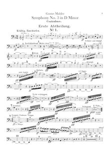Partition Basses, Symphony No 3, Mahler, Gustav