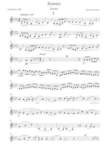 Partition B♭ clarinette, Somnis, windquintet avec sax et piano, Sanchis, Salvador