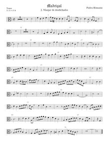 Partition ténor viole de gambe 2, alto clef, madrigaux, Rimonte, Pedro par Pedro Rimonte