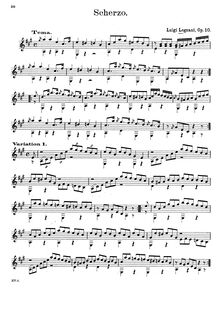 Partition complète, Scherzo con variazioni, A major, Legnani, Luigi par Luigi Legnani