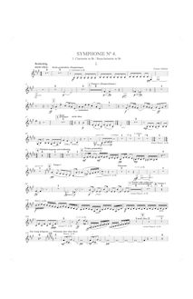 Partition clarinette 3 et basse clarinette (B♭), Symphony No.4, Mahler, Gustav