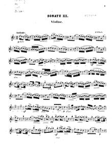 Partition de violon, orgue Sonata No.3, Trio Sonata, D minor