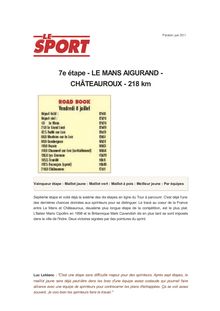 7e étape - LE MANS AIGURAND - CHÂTEAUROUX - 218 km