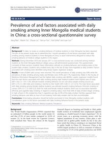 Prevalence of and factors associated with daily smoking among Inner Mongolia medical students in China: a cross-sectional questionnaire survey