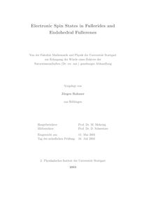 Electronic spin states in fullerides and endohedral fullerenes [Elektronische Ressource] / vorgelegt von Jürgen Rahmer