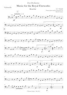 Partition violoncelles, Music pour pour Royal Fireworks, Fireworks Music par George Frideric Handel