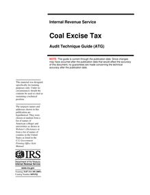 Coal Excise Tax - Audit Technique Guide (ATG)