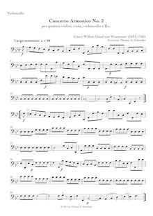 Partition violoncelles, Concerto armonico No.2 en B-flat major, Bb major