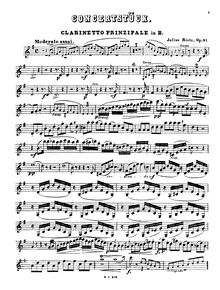 Partition clarinette (B♭) (solo), Concertstück pour vent quintette et orchestre