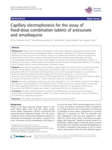 Capillary electrophoresis for the assay of fixed-dose combination tablets of artesunate and amodiaquine