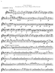 Partition clarinette 1 (B♭), 1 (C), 2 (B♭), 2 (C), Symphony No.9